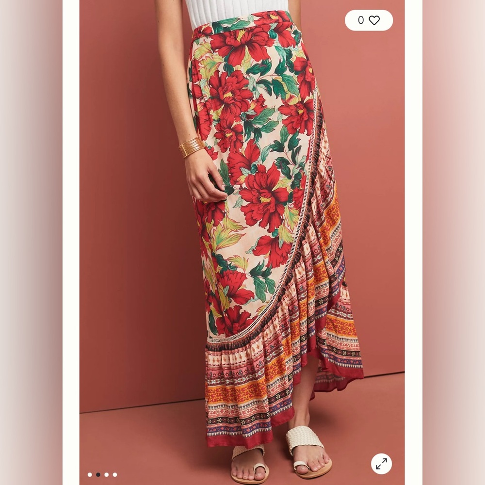 FARM Rio Floral Maxi Dress - Red and Green